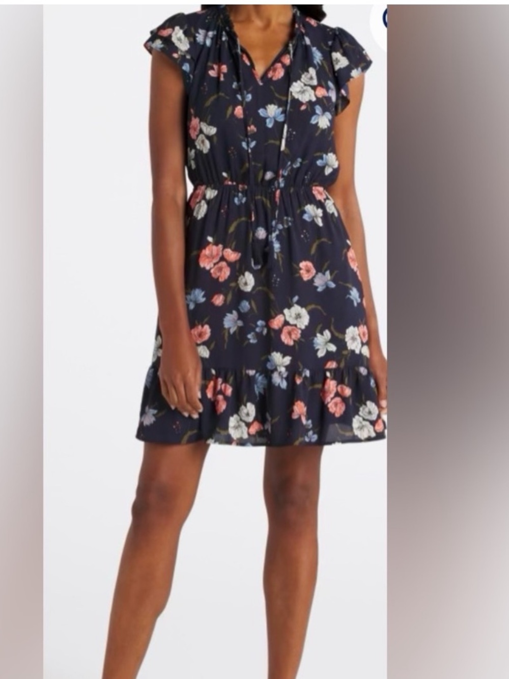 Les Serein Clio Flutter sleeve aline dress